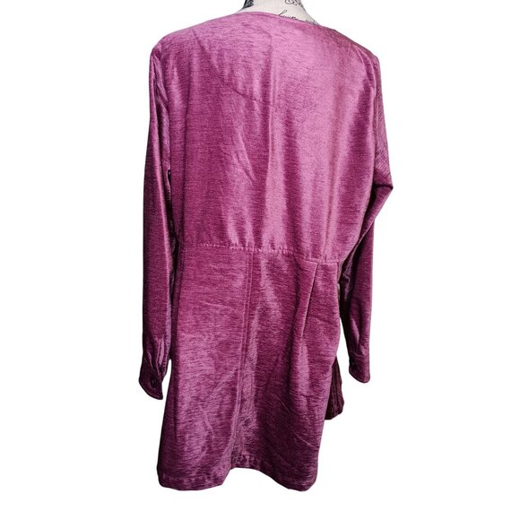 Soft Surroundings Large Fiona Fuchsia Pink Tunic Top Jacket Chenille Button - Picture 2 of 3
